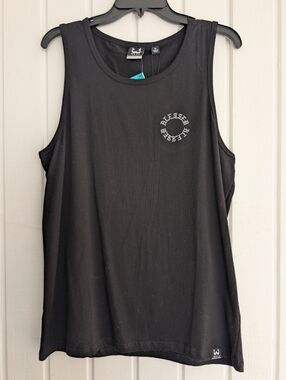 Men’s Black Activewear Tank Top – “Blessed” Circular Logo | Size M